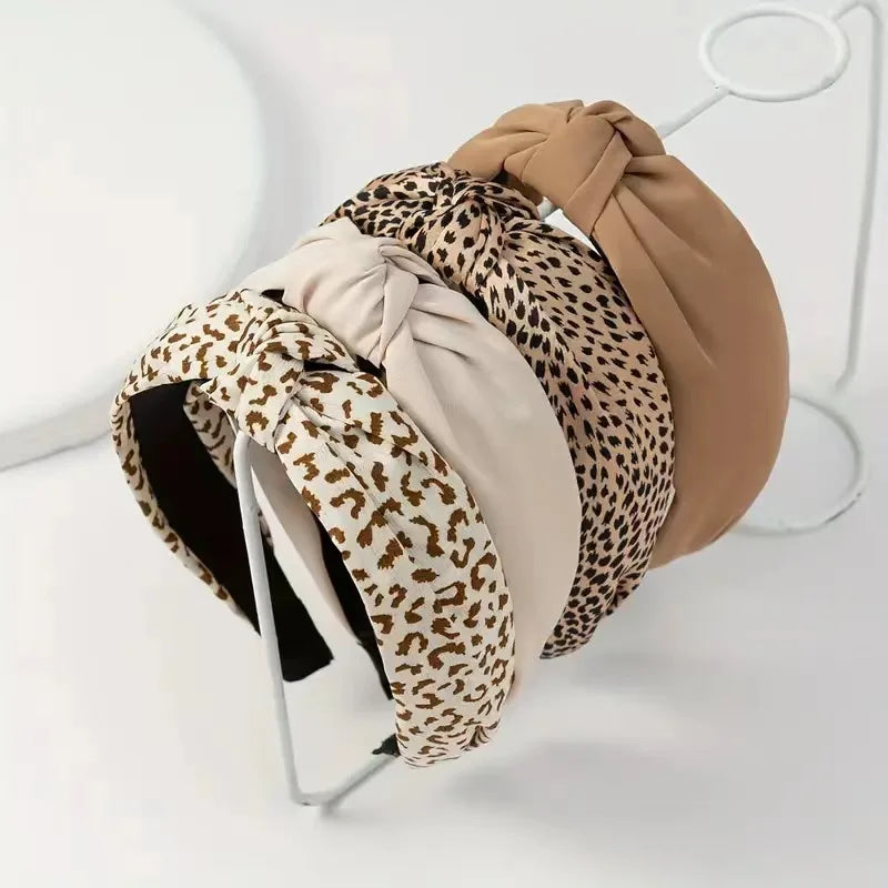 Retro Satin Wide-Brimmed Hairband Solid Color Cross-Knotted Press Bandana Simple Hairband Made of Fabric