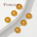 FINRUSIAC 6mm 18K Gold Plated Round/Flower Bead Caps Bracelets Flower Bead Caps Jewelry Making Beads DIY Accessories Spacer
