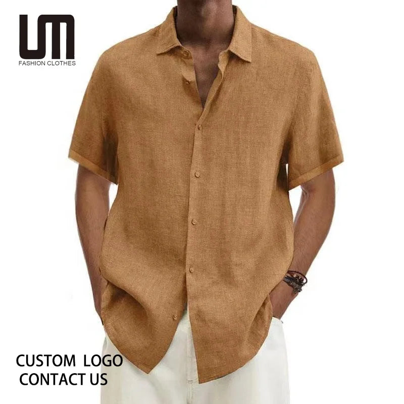 OEM Service Spring Summer New Year Men Casual Hawaiian Tops Short Sleeve Plus Size 5XL Shirts