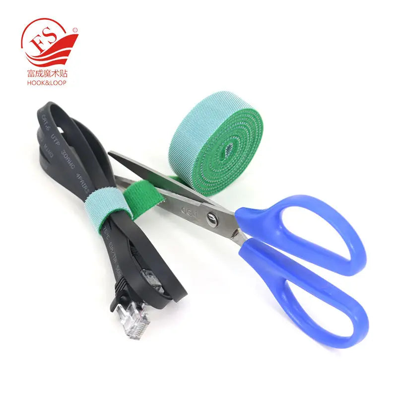 Best Selling Custom Nylon Plastic Fastening Tape Self-Adhesive Back-to-Back Straps Reusable Eco-Friendly Cable Tie Hook Loop