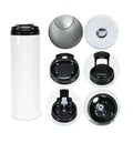 20oz Heat Sublimation Straight Tumbler with 2 in 1 Black Sport Handle Lid - White