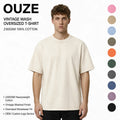 Custom Logo Vintage Solid 230gsm 100% Cotton Oversized Drop Shoulder Design Plus Size Men's T-Shirts Streetwear Tee Unisex