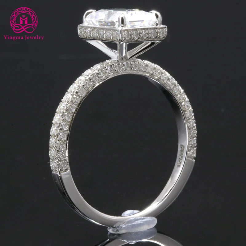 Dropshipping Beautiful Wedding Rings 925 Sterling Silver 2carat Ridiant Moissanite Diamond Engagement Ring MegaBDM