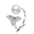 S925 Sterling Silver Adjustable Ring with Freshwater Pearl Durable and Stylish Jewelry Accessory