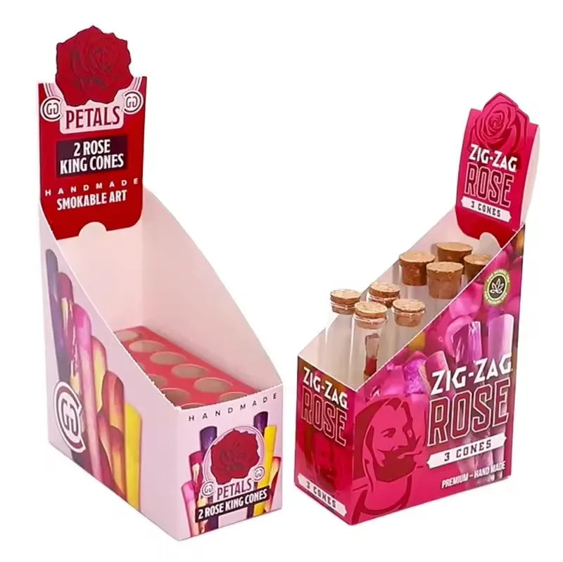 With Insert Shelf Ready Pre Rolled Plastic Tubes Display Boxes Customized Standing Cones Glass Tubes Display Boxes