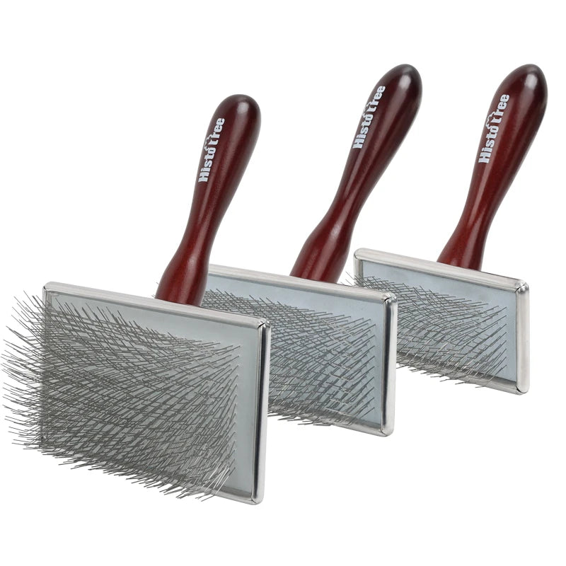 Wholesale Wooden Handle Long Pin Pet Dog Grooming Slicker Brush Comb