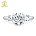 Custom Rings Manufacturer Fine Jewelry Luxury 925 Sterling Silver 2ct Moissanite Promise Wedding Engagement Rings Women