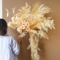 O-X476 Wholesale White champagne Flowers Arrangement High Simulation Plastic Wedding Decoration Artificial Flowers
