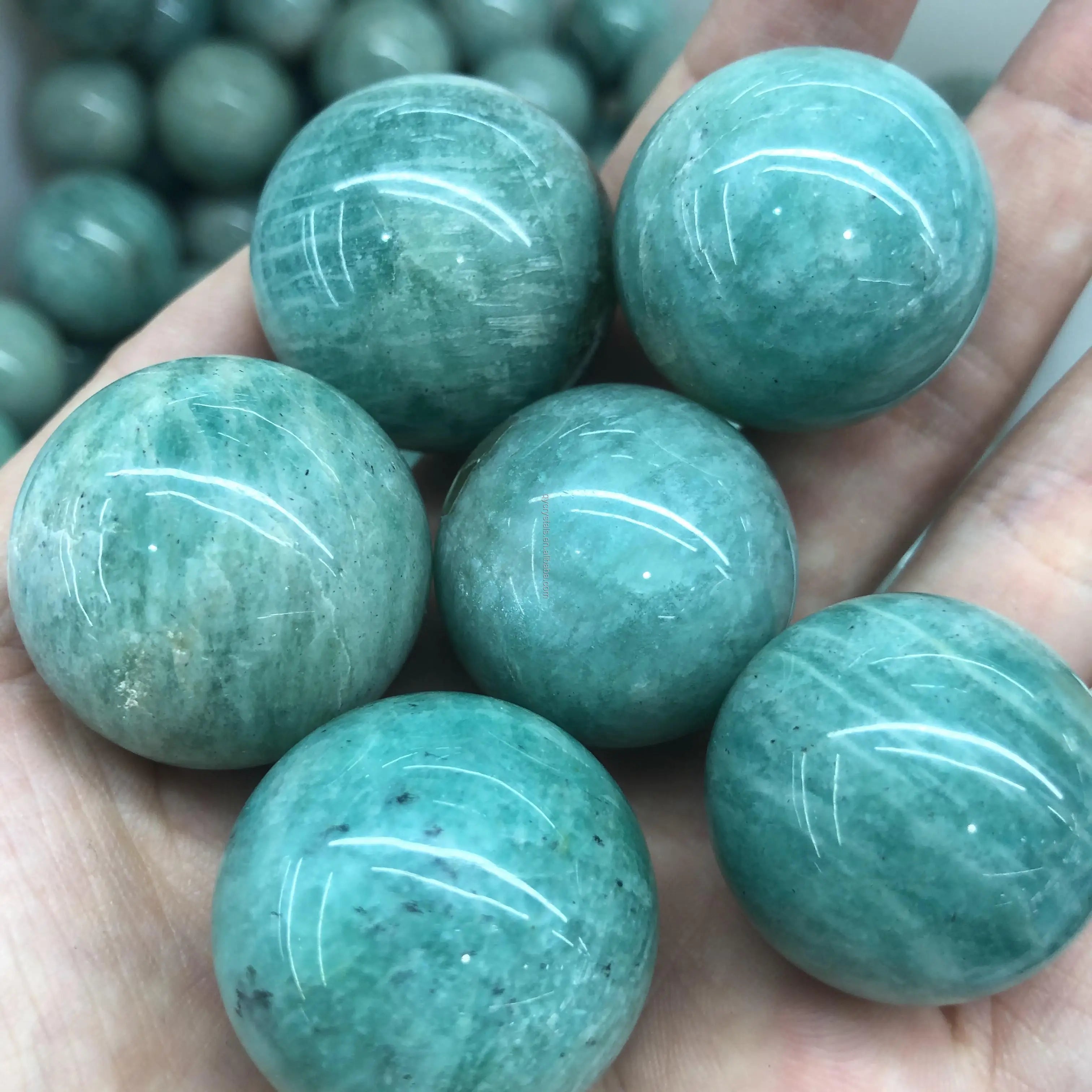 Wholesale Polished Natural Crystal Quartz Small Amazonite Sphere Healing Crystal Mini Ball for Gifts