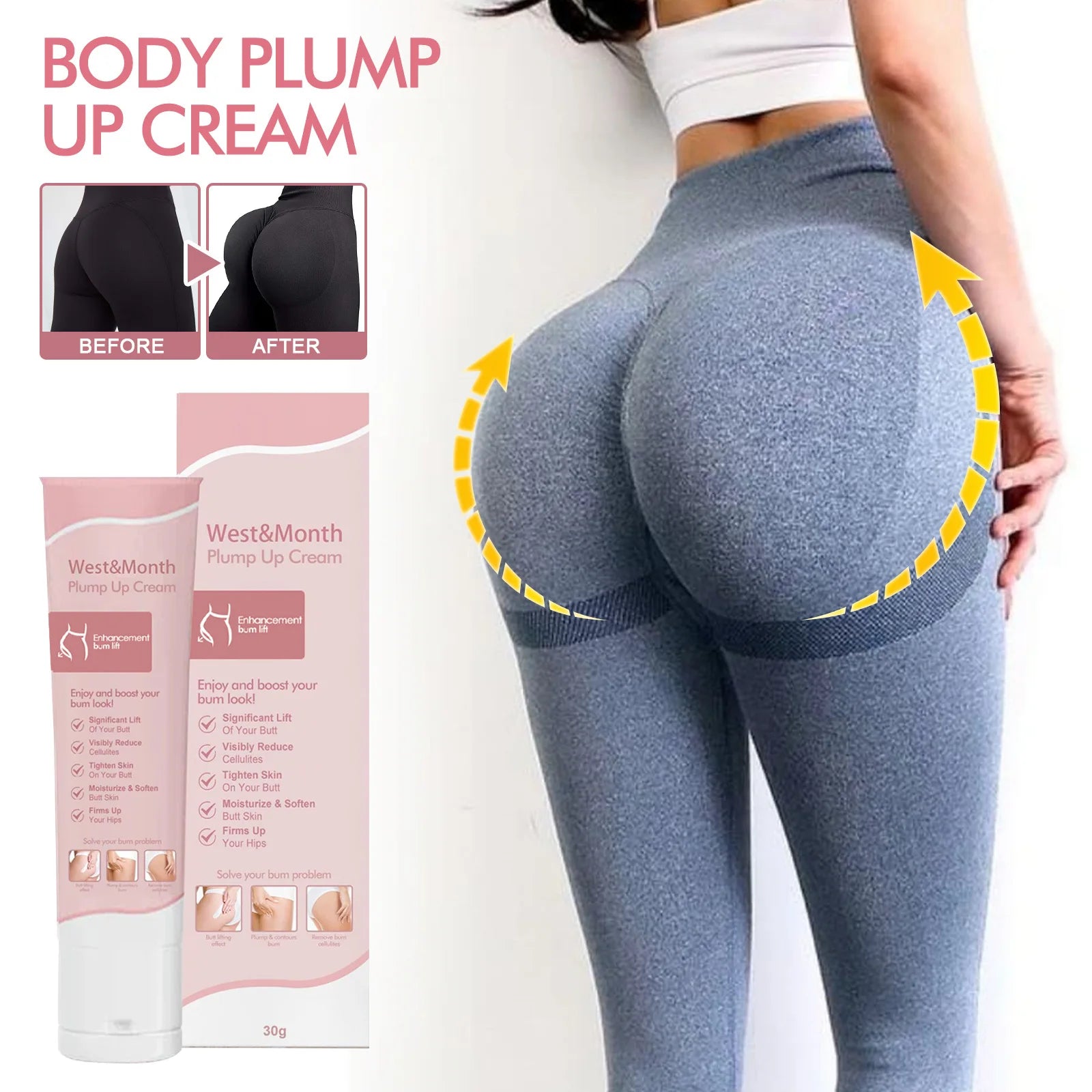 Body Volumizing Cream Firming and Lifting Your Hips to Flatter Your Curves and Lift Your Hips 30g