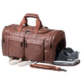 Custom Best Brown Genuine Real Soft Leather Weekend Duffle Bag for Men Travel
