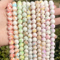 Natural Stone Beads White Porcelain Rainbow Stone for Jewelry Making DIY Bracelet Necklace Accessories