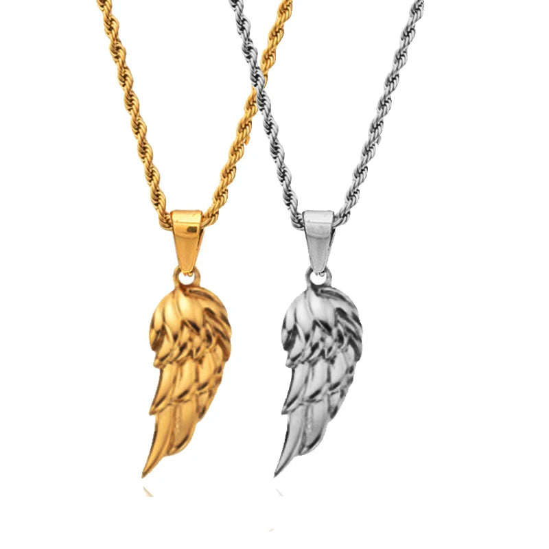 New Arrival Wing Necklaces Delicate Angel Wing Charm Women Men Stainless Steel Silver Gold Memory Wing Necklace Memorial Gifts