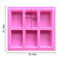 6 Cavity Rectangle Silicone Soap Mold Bar Baking Molds Silicon Mould Tray Homemade Food Grade Craft Soap Making