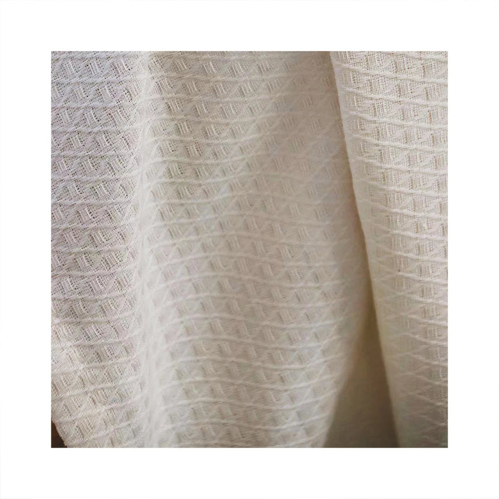 M&Y Home Shaoxing Linen Sheer Curtains Bali Style Semi-Sheer with Jute Jacquard Plain Styles Yarn Dyed Pattern Elegant Ambiance
