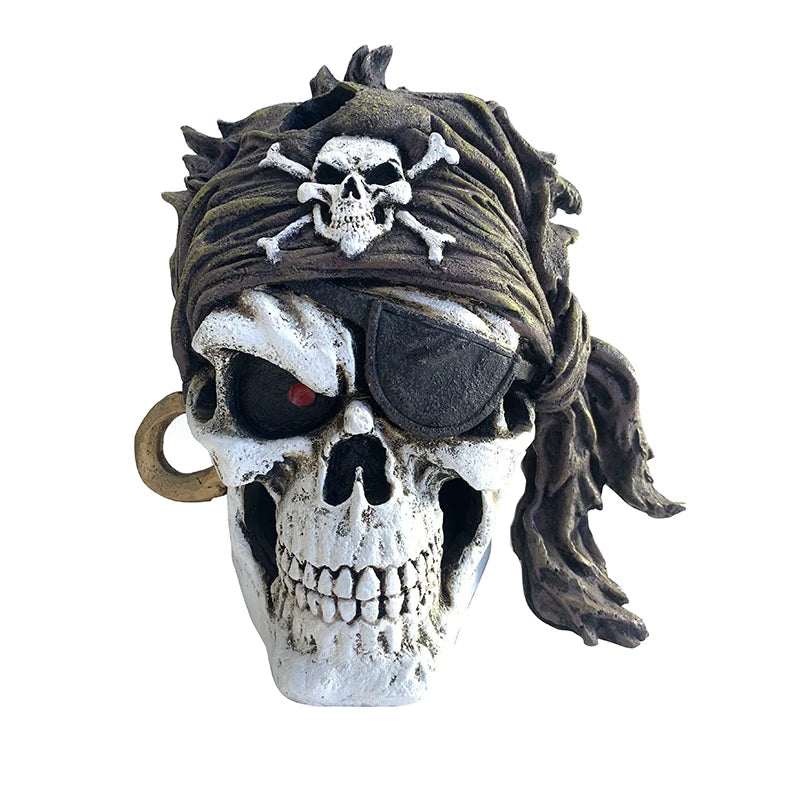 Xinly Aquarium Skull Reptile Decor Resin Head Skeleton Ornaments Skull Fish Tank Decorations Hideout Cave