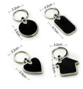 Custom logo Blank Metal Round Rectangle Heart Shape Keychain Keyring for Hotel Real Estate Advertisement Gift Key Chain
