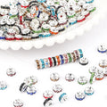 Wholesale 50pcs/bag 4/6/8/10mm Round Alloy Rhinestone Spacer Beads Crystal Metal Rondelle for Jewelry Making