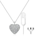 Cremation Jewelry 925 Sterling Silver Box Chain Zircon Heart Urn Necklace for Ashes