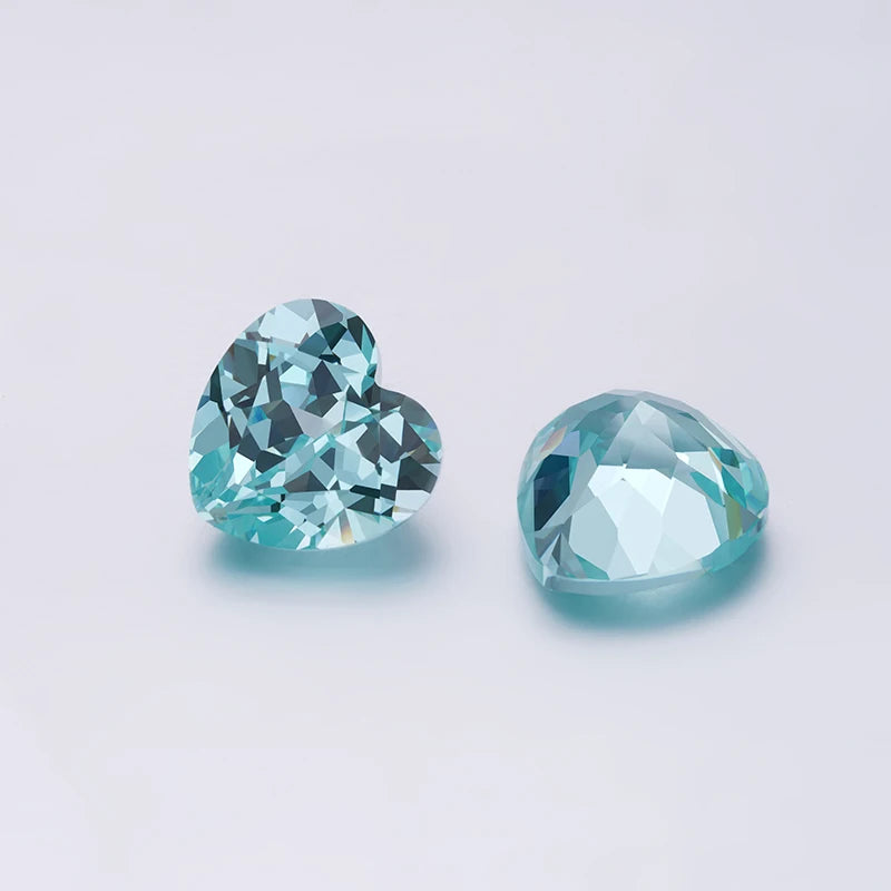 Starsgem Heart Shape Loose Stone Paraiba Color Lab Grown Sapphire Gemstone