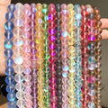 Matte Aua White Pink Crystal Beads Glass Matte Stone Gemstones and Crystals Beads for Jewelry Making  Loose Beads 8mm