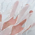 2023 Luxury Crystal Bridal Fabric White Mesh Beaded Sequin Embroidery Wedding Dresses Excellent Upholstery Wholesale Price Girls