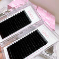 Wholesale Individual Classic Matte Dark Black Volume Silk Eyelash Extensions Custom Cashmere Lash Extension Supplies