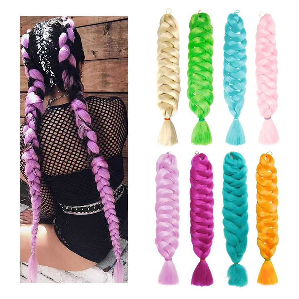 Private Label Box Braids Hair Extension Synthetic Fiber 24 41 82 Inch Expression Braiding Hair Jumbo for Black People