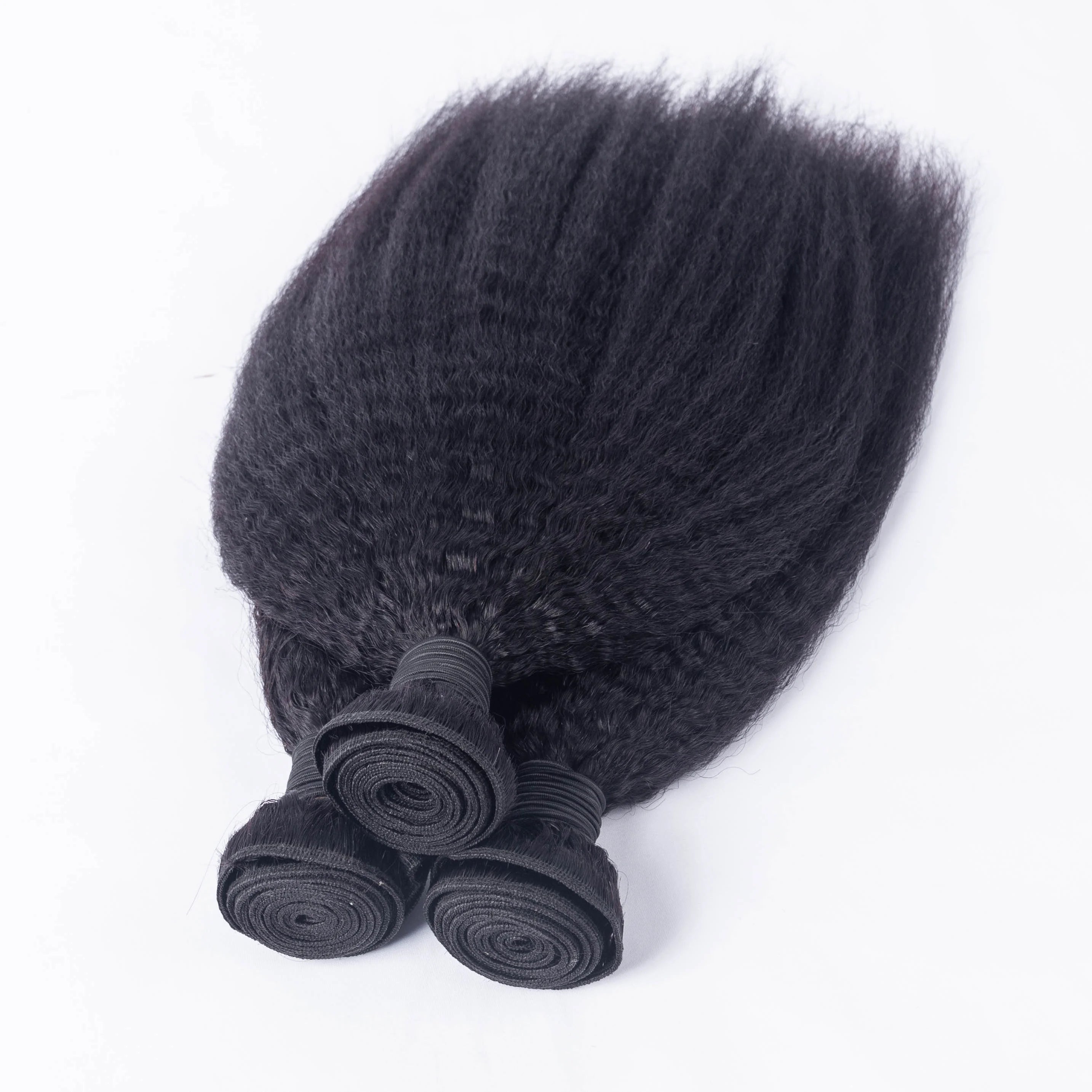 Natural Black Kinky Straight 4A 4B4C Bundles 100g 100% Human Hair Weft Hair Extension