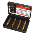 KAFUWELL RT3410 4-pieces Damaged Screw Extractor Set Remover for Stripped Head Screws Nuts & Bolts Silver and Gold