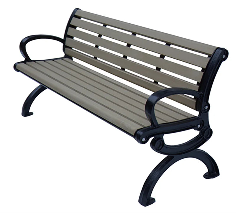 Outdoor Park Wood Plastic Composite Bench Seat Outside Street Bench Seating Public Garden Patio extra Long Wpc Chair Bench