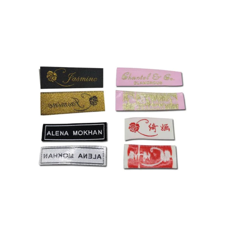 Durable Hat Scarves Jeans Logo Fabric Strong Adhesive Backing Custom Clothing Woven Labels Iron on for Shoes