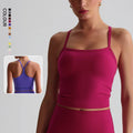 SHINBENE Hi Cloud Women's Classic Racerback Fitness Workout Crop Top Breathable Padded Running Sports Yoga Bras Vest