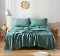 Queen Size Pure Linen Sheets Set 4pcs Modern Solid Pattern Breathable Durable Stone Washed Flax Bed Sheet Silk Home Hotel