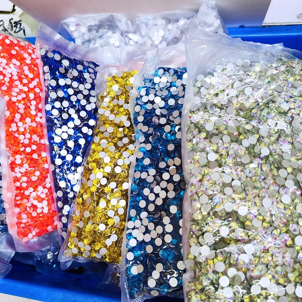 Yantuo Crystal AB  Rhinestones Non Hotfix Bulk Flat-back Glass Rhinestones for Home Decoration Nail Art