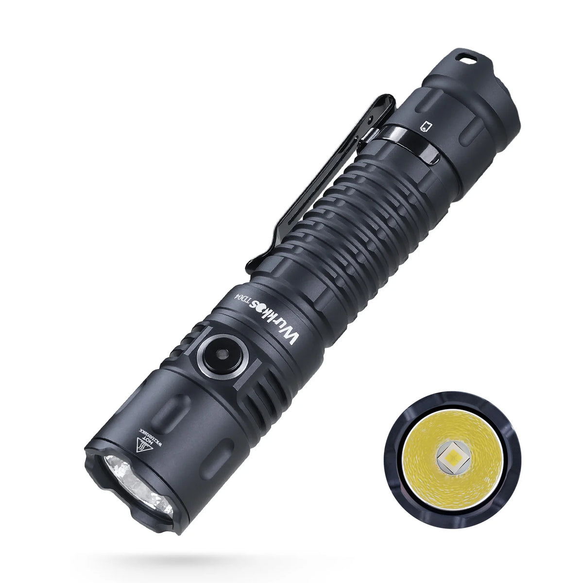 Wurkkos TD04 XHP50D HI Rechargeable Flashlight USB-C 3000 Lumens Torch IP68 Waterproof EDC Tail Switch21700 Battery Two Mode Gr
