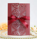 Customized Luxury Wedding Invitations Cards Designs Kits Laser Cut Hollow Rose Pocket Wedding Invitations With Envelopes