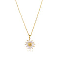 Collana Girasole Titanium Steel Flower Pendant Necklace Minimalist Crystal Zircon Sunflower Necklace for Women