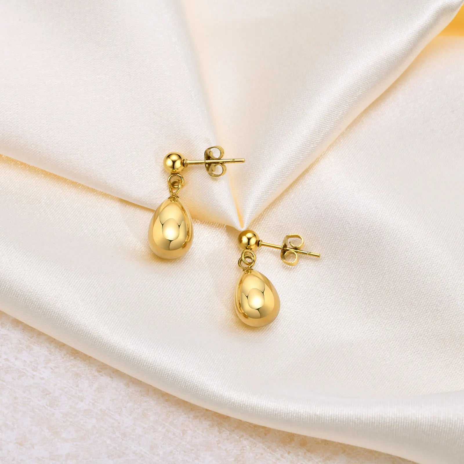 Fashion Simplie Stainless Steel Earrings Water Drop Shape Pendants Earrings Jewelry Wholesale for Women Boucle D'oreille Bijoux
