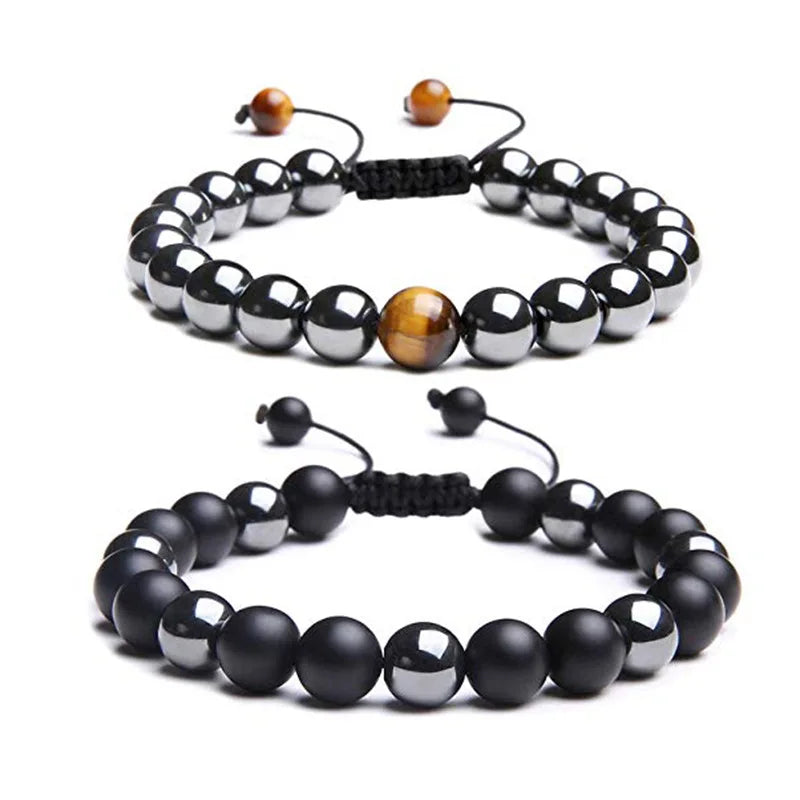 2021 Hand-Woven Vintage Bracelet Tiger Eye Bracelet Personalized Fashion Accessories Men's Jewelry 8mm Natural Stone Hip Hop