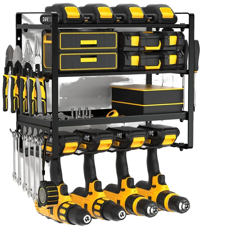 Power Tool Organizer Wall Mount Storage Rack Heavy Duty Tool Box Organizer Garage Storage Drill Holder