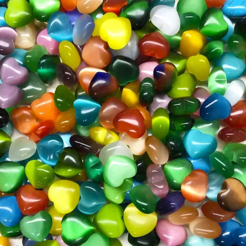 Wholesale Heart Shaped Cat Eye Stones Crystal Heart for Healing Stones