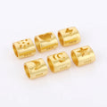 6mm 7.8mm Big Hole 18K Gold Beads 925 Sterling Silver Hollow Out Moon Star Sun Heart Beads for Jewelry Making