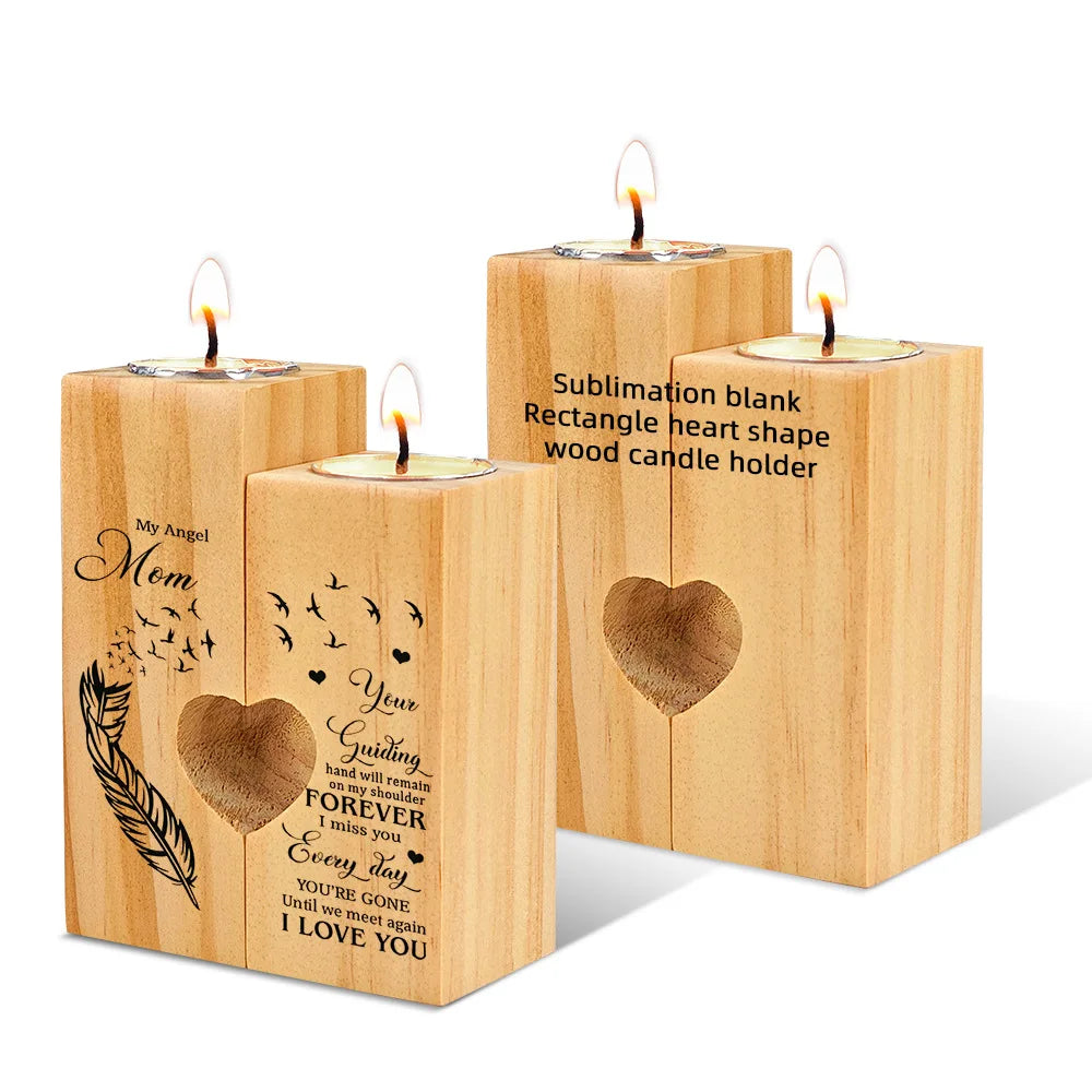 Sublimation Printing Atmosphere Heart  Candlestick Decoration Home Decoration Heat Transfer Printing Custom LOGO Wholesale Gift
