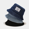Wholesale Jeans Hats British Style Retro Cowboy Denim Vintage Bucket Hat Custom logo Woven Patch Denim Fisher Mans Hat
