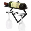 Unique Gold Bottle Red Wine Rack for Wall Display Metal Construction