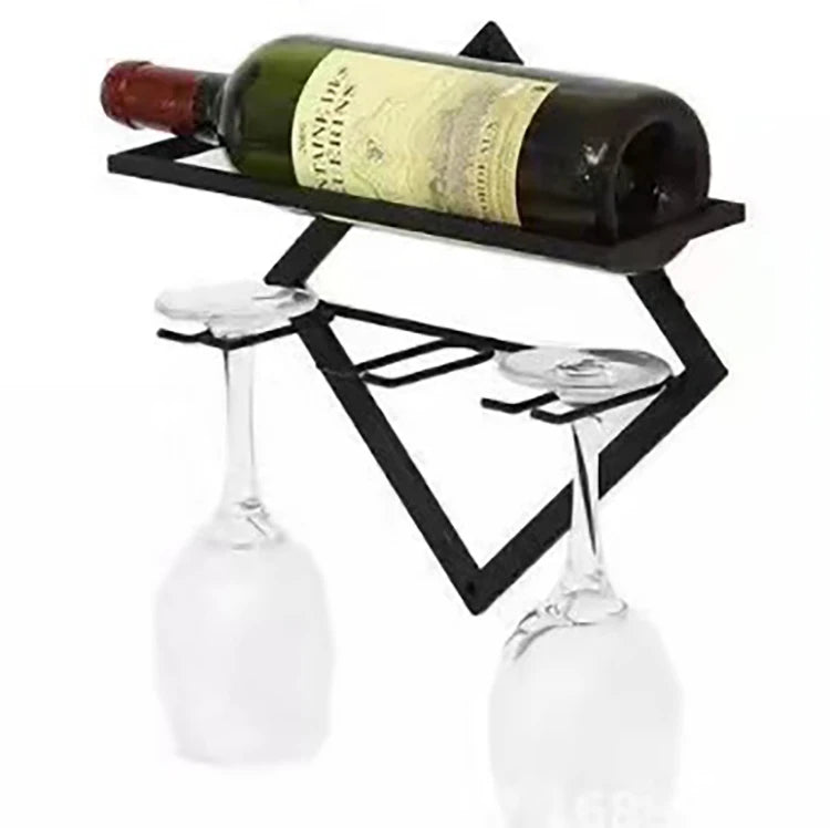 Unique Gold Bottle Red Wine Rack for Wall Display Metal Construction