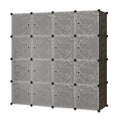 16-Cube DIY Plastic Wardrobe Cupboard Organizer Storage Clothes Closet Cabinet Portable Cube Wardrobe