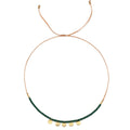 Simple Style Handmade Woven Natural Stone Adjustable Necklace for Summer Female Minimalist Brass Charm Crystal Beads Collar