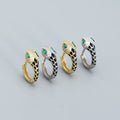 Simple Design S925 Sterling Silver CZ Snake Hoop Earrings for Women YHE0516